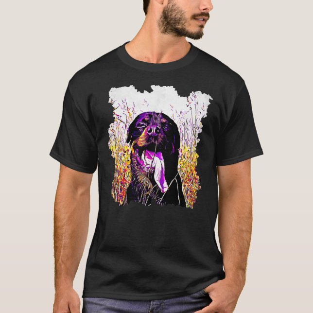 T-shirt Vals longue langue de chien Rottweiler (Devant)