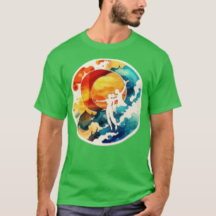T-shirt Valse céleste Une aquarelle Abstraite colorée o