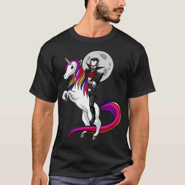 T-shirt Vampire chevauchant une licorne (Devant)