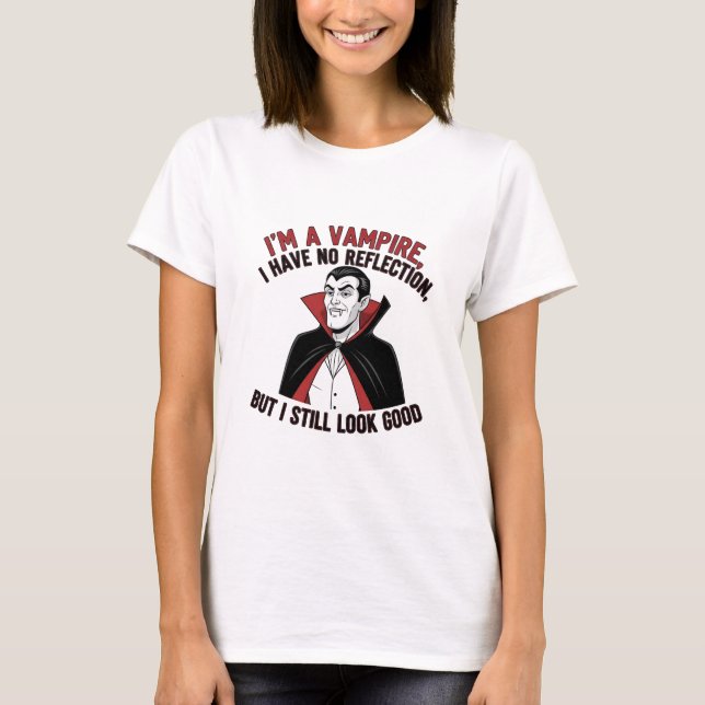 T-shirt Vampire confiant humour Halloween (Devant)