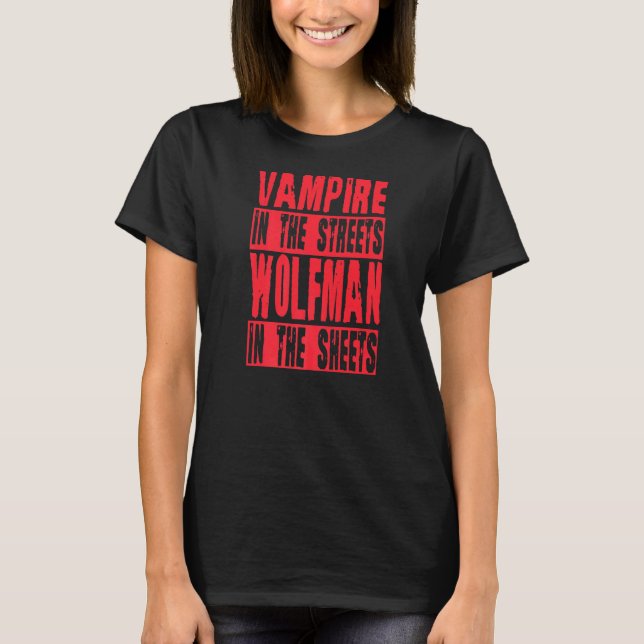 T-shirt Vampire Dans Les Rues Wolfman Dans Les Feuilles Ha (Devant)