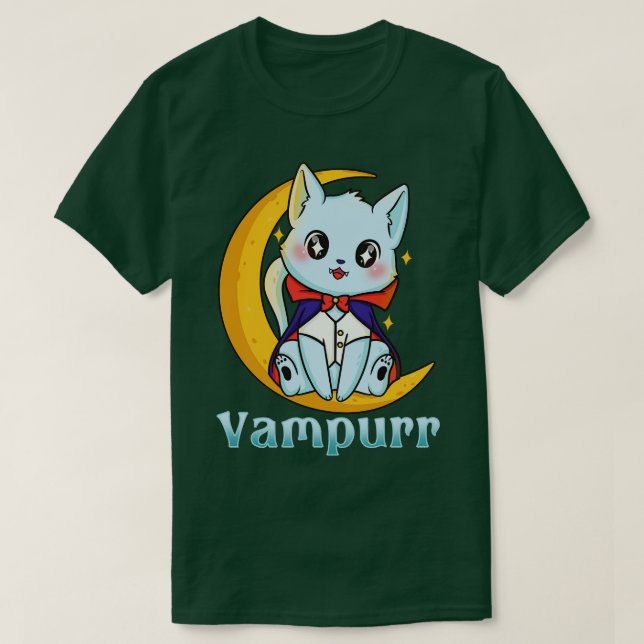 T-shirt Vampire de Halloween Cat Vampurr (Design devant)