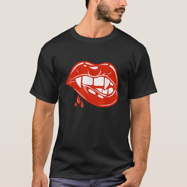 T-shirt Vampire Dents Vampire Fangs Lips pour Halloween Pa (Devant)