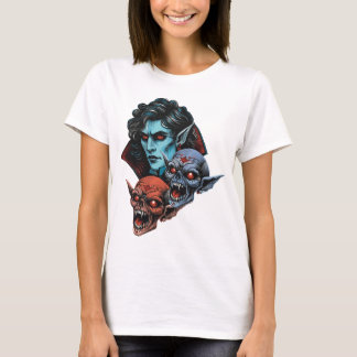 T-shirt Vampire éffrayant et crâne monstre Halloween Desig