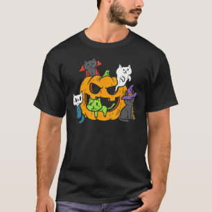 T-shirt Vampire Ghost Zombie sorcière Chats En Citrouille 