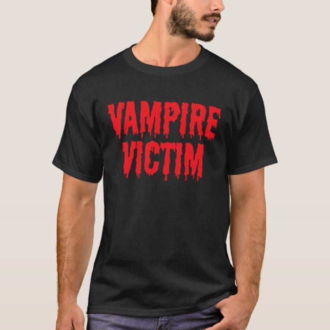 T-shirt Vampire Victime Halloween Costume Lazy déguisement (Devant)