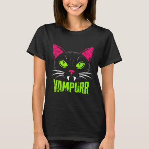T-shirt Vampurr Chat noir Chat Halloween Vampire Éffrayant
