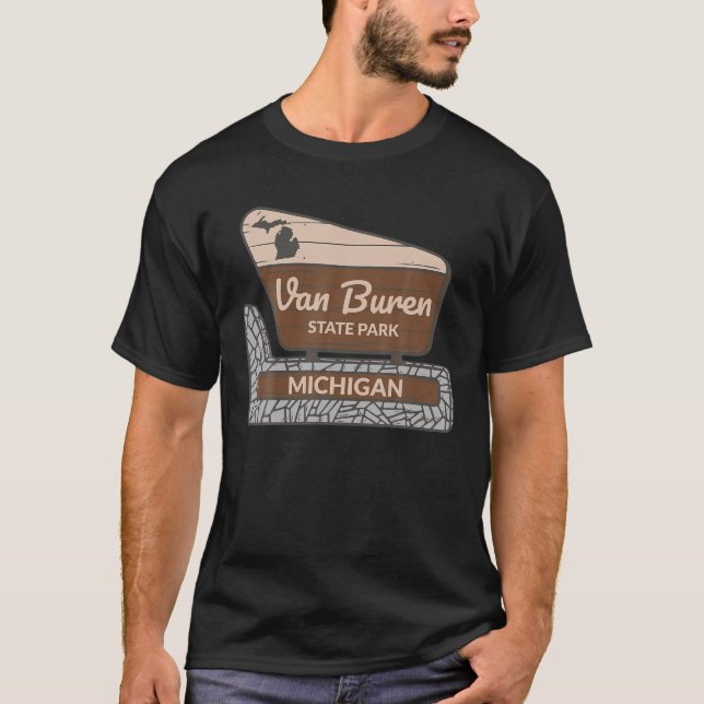 T-shirt Van Buren State Park Michigan MI Affiche de bienve (Devant)
