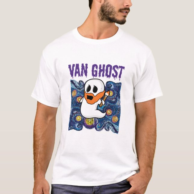 T-shirt Van Ghost Funny Art Halloween Van Gogh (Devant)