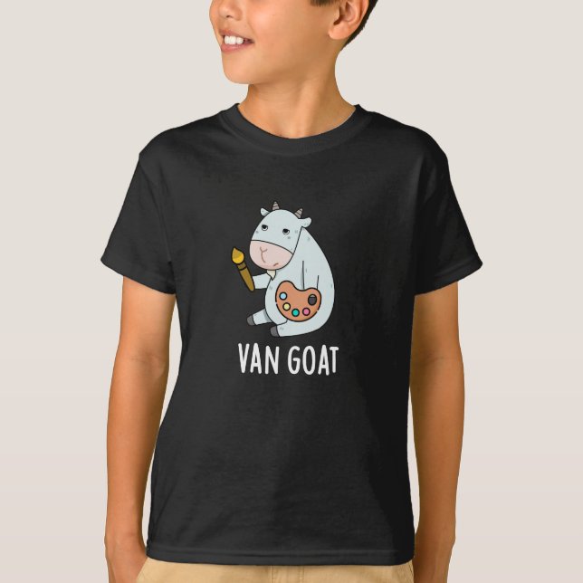 T-shirt Van Goat Amusant Artiste Pun Dark BG (Devant)