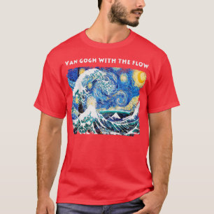 T-shirt Van Gogh avec le flux Starry Night et grande vague