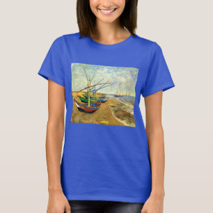 T-shirt Van Gogh Bateaux de pêche sur la plage de Saintes 