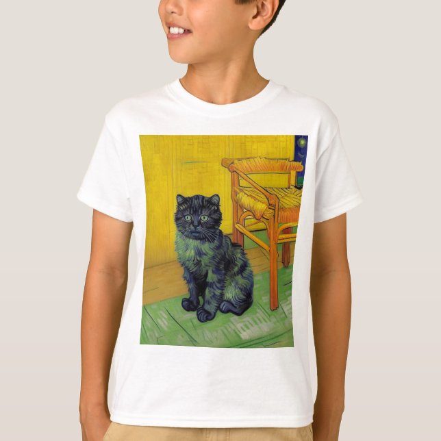T-shirt Van Gogh Black Cat (Devant)