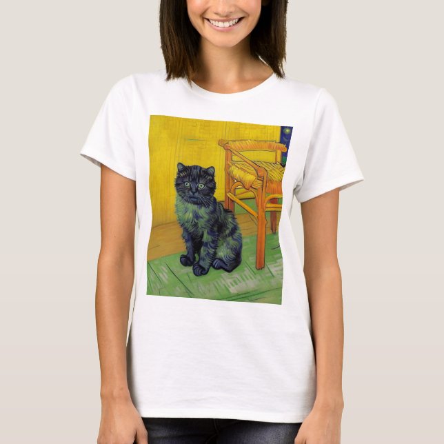 T-shirt Van Gogh Black Cat (Devant)