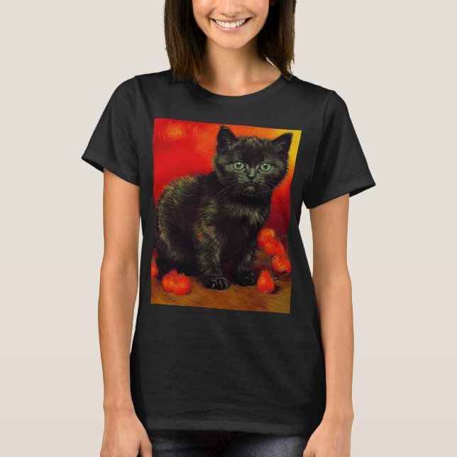 T-shirt Van Gogh Black Kitten (Devant)