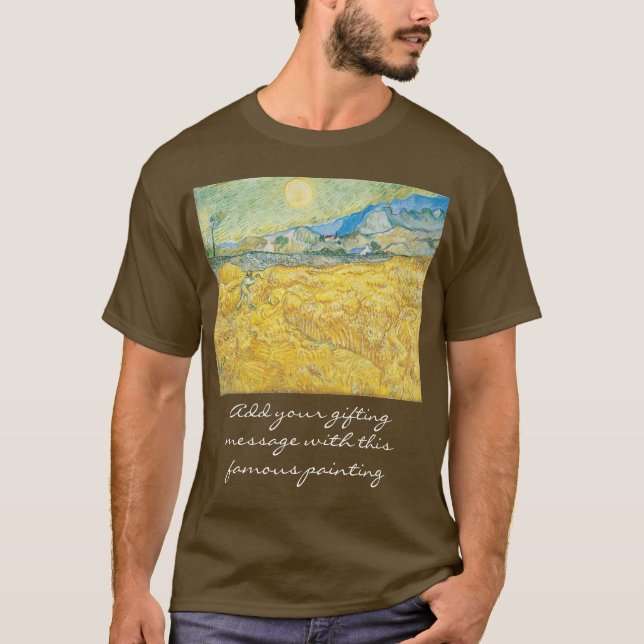 T-shirt Van Gogh Champ Blé Message personnalisé Cadeau d'a (Devant)