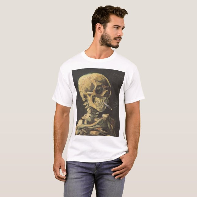 T-shirt VAN GOGH - crâne avec la cigarette 1885 (Devant entier)