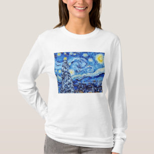 T-shirt Van Gogh - La Nuit étoilée - Art de Noël blanc