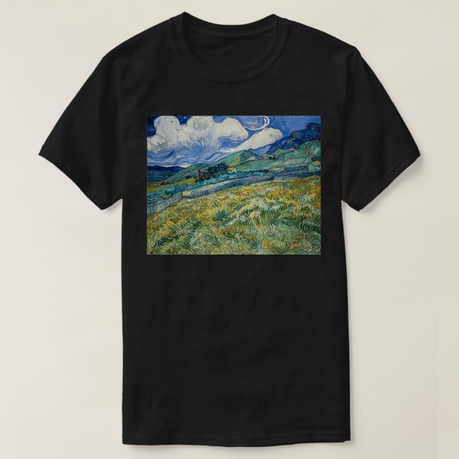 T-shirt Van Gogh Paysage de Saint Remy Art Moderne Peintur (Design devant)
