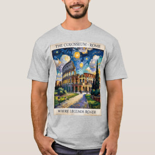 T-shirt Van Gogh Rome Colisée Peinture à l'huile Retro Vin