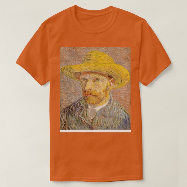 T-shirt Van Gogh SPortrait avec un Casquette de paille (Design devant)