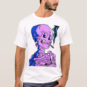 T-shirt Van Gogh, squelette avec une cigarette allumée