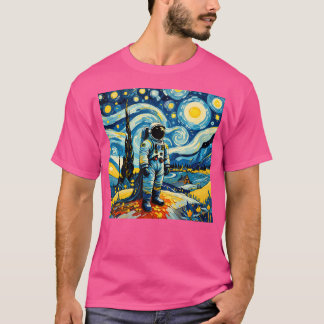 T-shirt Van Gogh Starry Astronaut de nuit Amateurs d'espac