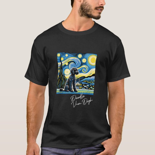 T-shirt Van Gogh Starry Night Dog Art pour Amoureux des ch (Devant)