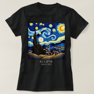 T-shirt Van Gogh Starry Nuit Solaire Éclipse Lunaire Éclip