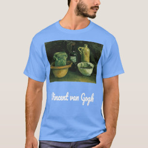 T-shirt Van Gogh Still Life avec poterie et deux bouteille