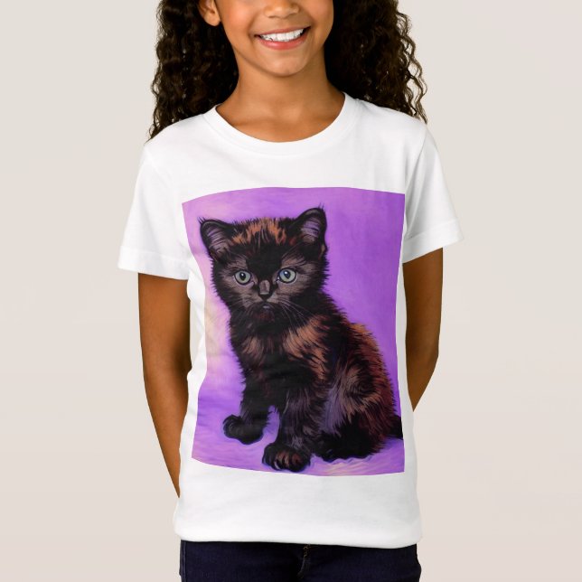 T-Shirt Van Gogh Style Chat pourpre (Devant)