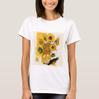 T-Shirt Van Gogh Tournesols Remix Moderne