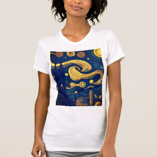 T-shirt Van Gogh Tshirt, nuit étoilée générée par l'IA