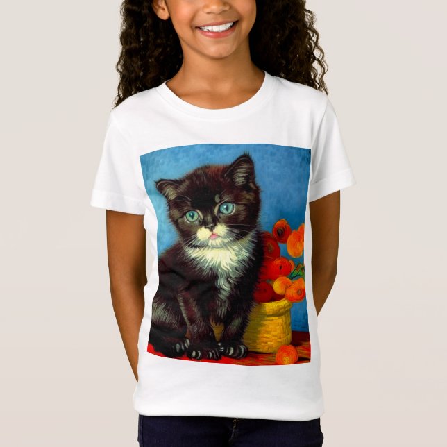 T-Shirt Van Gogh Tuxedo Cat (Devant)