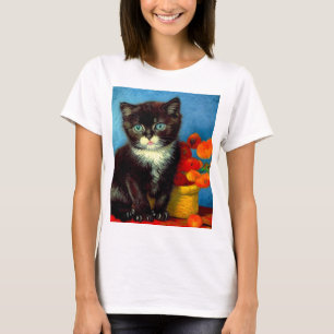 T-shirt Van Gogh Tuxedo Cat