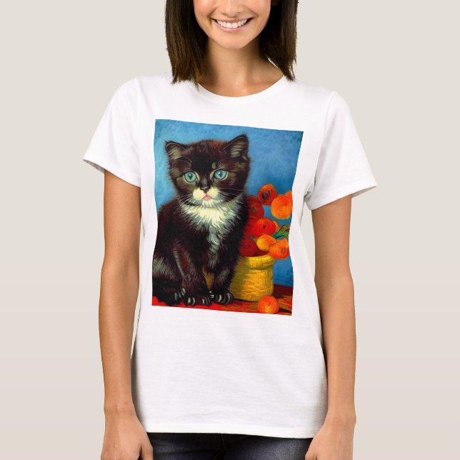 T-shirt Van Gogh Tuxedo Cat (Devant)