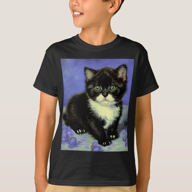 T-shirt Van Gogh Tuxedo Kitten (Devant)
