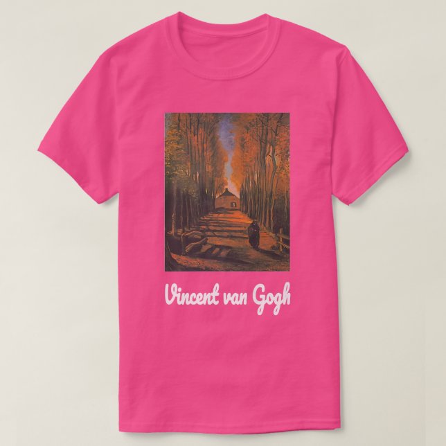 T-shirt Van GoghAvenue des peupliers en Automne Retro Vint (Design devant)