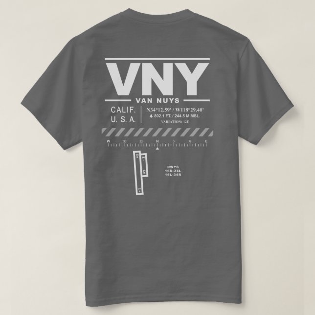 T-shirt Van Nuys Airport VNY (Design dos)