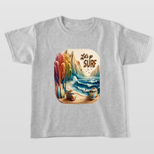T-shirt Van Stationné avec planches de surf sur Sandy Shor