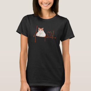 T-shirt Van Turc Chat Heartbeat EKG Funny I Love My Cats
