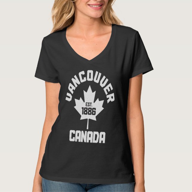 T-shirt Vancouver Est 1886 British Columbia Canada Canadia (Devant)