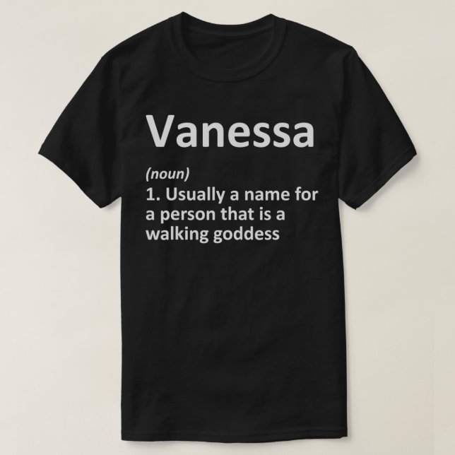 T-shirt VANESSA Définition Personnalisé Funny Birthday Gif (Design devant)