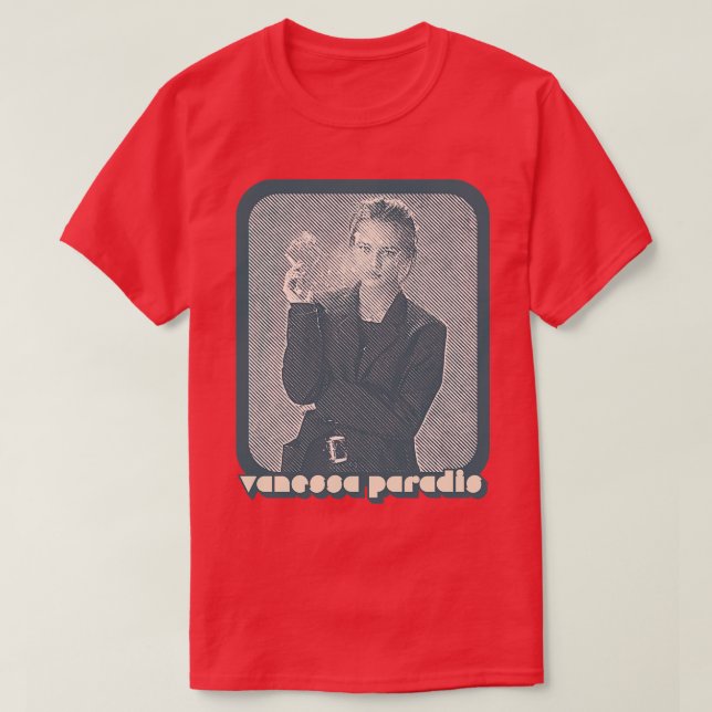 T-shirt Vanessa Paradis Retro Style 80s Francophile Design (Design devant)