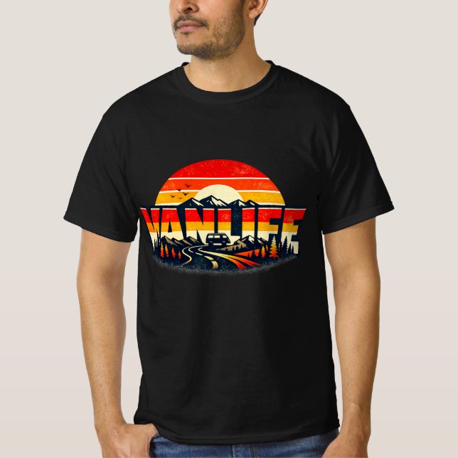 T-shirt VANLIFE Conception de coucher de soleil, Communaut (Devant)