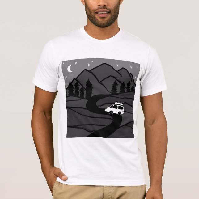 T-shirt VANLIFE Trees Forest Mountain Explorez l'aventure (Devant)