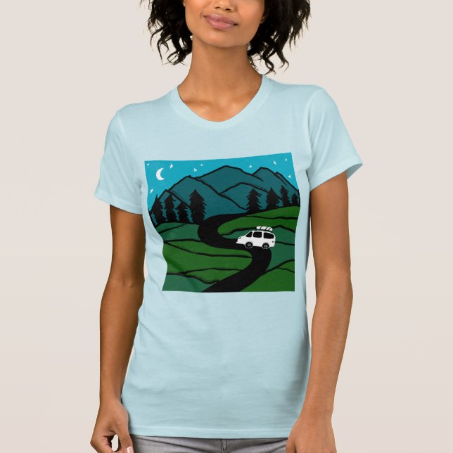 T-shirt VANLIFE Trees Forest Mountain Explorez l'aventure (Devant)