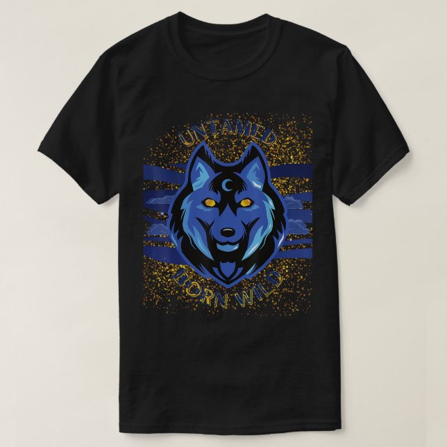 T-shirt VanMoore Wolf Non dompté Né Sauvage Surdimensionné (Design devant)