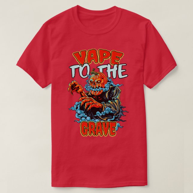 T-shirt Vape Halloween drôle Vapers Citrouille (Design devant)