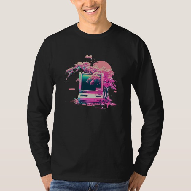 T-shirt Vaperwave Aesthetic Glitch Retrowave Synthwave  14 (Devant)
